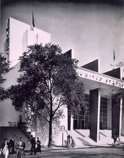 The American building at the Paris International Exposition by French Photographer